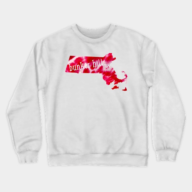 Tie Dye Bunker Hill Community College Crewneck Sweatshirt by aterkaderk